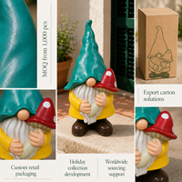 Assortiment d'ornements de terrasse personnalisables à thème folklorique avec éclairage intérieur, pour importateurs commerciaux