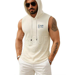 New Style <b>Men's</b> <b>Sleeveless</b> <b>Hoodies</b> Winter Workout Casual Solid Color 100% Cotton Breathable Eco-Friendly Fleece in Best Price - Product Image 5