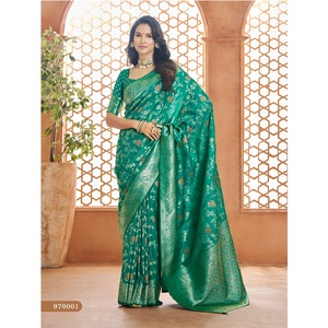 Fête de mariage occasionnelle 100% pure soie douce Banarasi pour les options de vêtements pour femmes indiennes de qualité supérieure du grossiste indien - Product Image 1