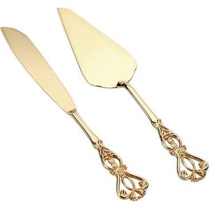 Juego de 2 piezas de metal ecológico hecho a mano de primera calidad para servir pasteles y queso, con diseño elegante y logotipo personalizable, ideal para bodas. - Product Image 2