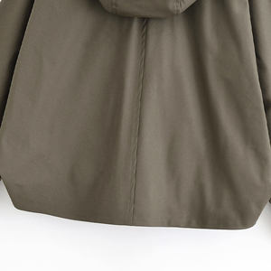 Chaqueta Cortavientos con Capucha para Mujer, Estilo Informal, con Solapa y Manga Corta, Moda Otoño 2025 - Product Image 5