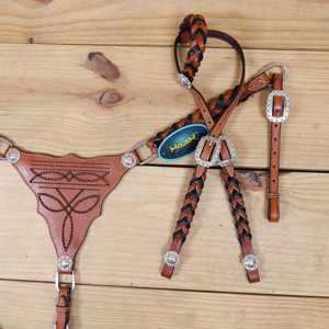 Premium Genuine Argentina Cow Leather Western Horse Bridle Breast Collar Set Lightweight Bridle Breast Collar Tack Set - Product Image 6