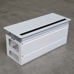 Caja de alimentación empotrada para escritorio de 6 tomas con cubierta de aleación de aluminio y amortiguación - Product Image 5