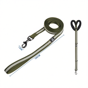 สายจูงสัตว์เลี้ยงสองสีพร้อมแถบสะท้อนแสงและหูจับสองอันที่สะดวกสบาย - Product Image 2