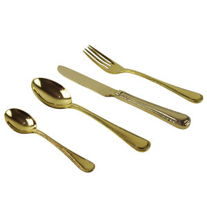 ชุดช้อนส้อมทองเหลืองชุบทองคุณภาพพรีเมียม งานแฮนด์เมด ดีไซน์ใหม่ทันสมัย สำหรับงานเลี้ยง - Product Image 1