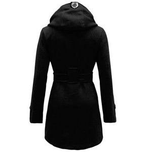 Women's <b>Coats</b> Discount Sell Woman Double-Breasted <b>Belt</b> <b>Coat</b> Woolen Ladies Thick Winter Overcoat - Product Image 3