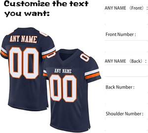 Custom Logo American <b>Football</b> Jersey Oversized Streetwear <b>Retro</b> Embroidery Breathable Quick Dry Plus Size Sublimation Applied - Product Image 3