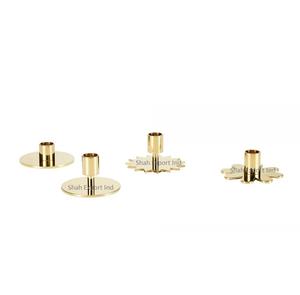 Portavelas cónico de latón decorativo para fiestas de eventos de boda, velas de mesa hechas a mano de alta calidad chapadas en oro - Product Image 5