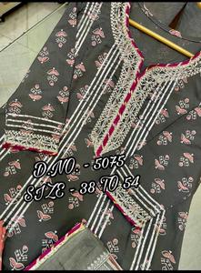 Kurti-Sharara y Dupatta con Zari Work, ropa de encaje para bodas y otras ocasiones - Product Image 4