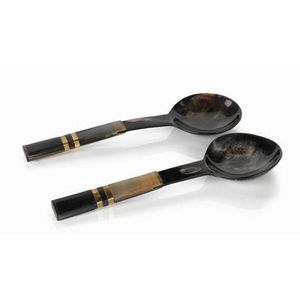 Ensemble de service à salade de luxe classique et écologique en corne de buffle avec fourchettes et cuillère, fabriqué en Inde, qualité supérieure pour les fêtes - Product Image 3