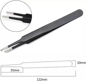 Juego de pinzas para extensión de pestañas de 3 piezas de precisión completa Gray Rocks, puntas puntiagudas de acero inoxidable, resultados sin costuras personalizados - Product Image 4