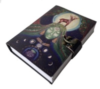 Carnet imprimé Mère Terre, design déesse fait main, 120 feuilles, en cuir écologique, pour écriture et voyage, idéal comme cadeau