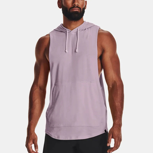 Conception à capuche décontracté Gym Fitness hommes débardeur personnalisé USA taille extensible hommes débardeurs Logo personnalisé maillots hommes débardeurs côtelés - Product Image 1