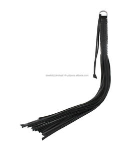 Fouet en cuir noir pour bondage doux, fouet de combat, fouet BDSM, taille personnalisée, longueur totale 56 cm, haute qualité - Product Image 6