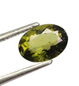 Piedra preciosa facetada de moldavita natural-Gemas de moldavita de forma ovalada-Piedra de moldavita real auténtica verde de la República Checa - Product Image 5