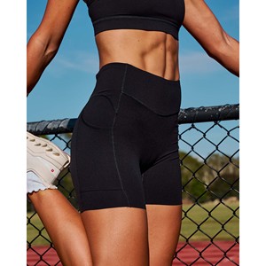 <b>Women's</b> Elite Run High-Rise 5 Inch <b>Shorts</b> with Pockets-Black - Product Image 1