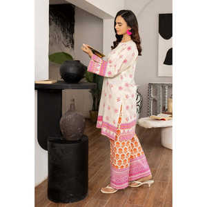 Conjunto Coordinado Rosa con Estampado Dobby para Mujer, Decoración con Plumas Bordadas, Uso Diario, Dos Piezas, Top, Largo por Encima de la Rodilla, Talla XS - Product Image 3