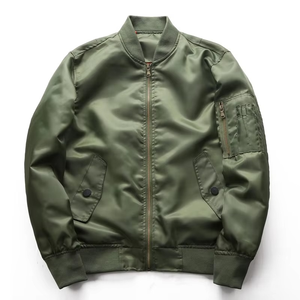 Veste bomber de style sportif avec fermeture éclair brodée, manches longues, veste de course pour hommes et femmes, veste de course pour hommes - Product Image 1