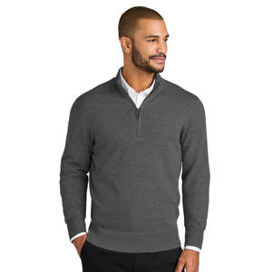 Super Heavyweight 1/4-<b>Zip</b> Pullover Sweatshirt Graphite Heather <b>Quarter</b>-<b>Zip</b> Merino Wool Sweater - Product Image 4