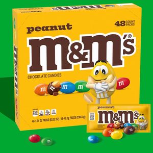 M&M'S <b>Peanut</b> <b>Chocolate</b> Candy, Individually Wrapped Full Size 1.74 oz Bag, Pack of 48 Bulk Candy <b>Chocolate</b> - Product Image 6
