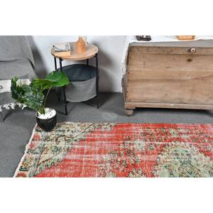 Alfombra turca Vintage estilo Kilim rojo verde hecha a mano 9x12 patrón abstracto de área grande para entrada o pasillo 10mm de espesor - Product Image 5