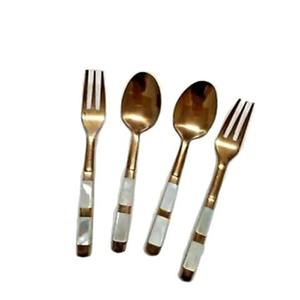 Juego de cubiertos de diseño de acero inoxidable con mango de nácar, cubiertos elegantes, vajilla de comedor moderna para cocina, uso doméstico - Product Image 5