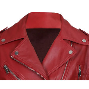 Blouson de moto en cuir d'agneau véritable sur mesure de qualité supérieure pour femmes - Écologique, coupe-vent, prêt pour l'hiver - Product Image 2