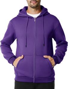 Sweat à capuche unisexe en polaire tricotée de qualité supérieure, fermeture éclair intégrale, séchage rapide, tissu doux, chaud, décontracté, pour l'hiver, vente en gros, OEM/ODM, Bangladesh - Product Image 2