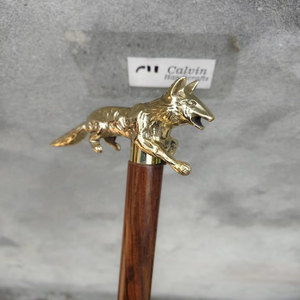 Laiton Jaguar poignée bois bâton de marche canne 3 plis ouvert nautique Vintage Style pour cadeau article cadeau pour vieil homme et femme - Product Image 1