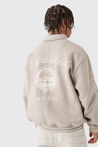 Veste universitaire unisexe en laine à fermeture à boutons broderie chenille col montant noir grande taille streetwear d'hiver essentiel tissé - Product Image 4