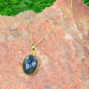 Bijoux de style bohème en argent faits à la main bijoux en argent sterling 925 Labradorite pierres précieuses tendance pendentif bijoux pour femmes cadeau elle - Product Image 1