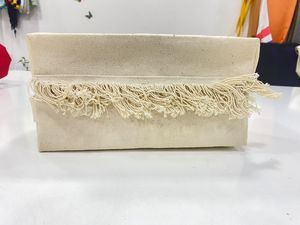 กระเป๋าคลัทช์ปรับแต่งได้สำหรับผู้หญิง-กระเป๋าผ้าใบผ้าฝ้ายพร้อมซิปปิดขอบตกแต่งมุมแบบอินเดีย - Product Image 4