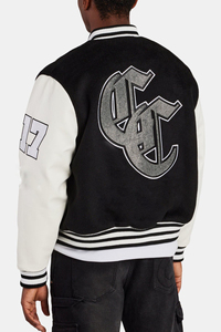 Veste universitaire unisexe de haute qualité, mélange de laine, manches en simili cuir, option de logo personnalisé, broderie personnalisée, équipe, école - Product Image 4