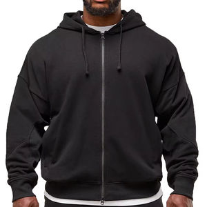 Suministro directo exclusivo del fabricante Cremallera Versión suelta Sudadera con capucha para hombre Material de algodón en talla grande de Sudadera con capucha para hombre - Product Image 1