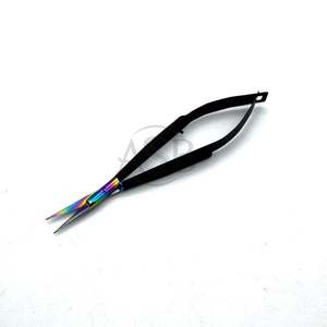 Ciseaux à micro-springs à pointe arc-en-ciel pour une coupe de précision, lames incurvées tranchantes en acier inoxydable de qualité chirurgicale, OEM - Product Image 1
