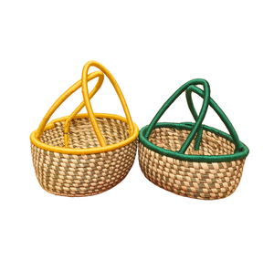 Cesta de hierba Sabai hecha a mano, artesanía rústica tradicional para organización de almacenamiento decorativo y uso doméstico sostenible - Product Image 1