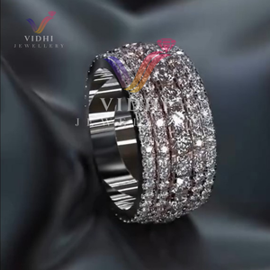 แหวนหมั้นเพชรสีขาวสำหรับทุกเพศคุณภาพสูงได้รับการรับรองจาก IGI เงินสเตอร์ลิงคลาสสิกของขวัญแต่งงานที่ยอดเยี่ยมสำหรับผู้ชายผู้หญิง - Product Image 1