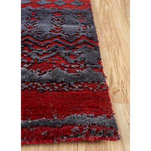 Alfombra Kavi de Lana y Seda de Bambú Anudada a Mano, Patrón Geométrico Clásico en Rojo Naranja, Rectangular 9x12, Alfombras de Pasillo para el Hogar-Esk-663 - Product Image 4