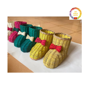 Juego de adornos de árbol de Navidad de ratán bohemio hecho a mano, decoración navideña de mimbre Natural rústico para casa de campo, decoración de invierno para el hogar - Product Image 3