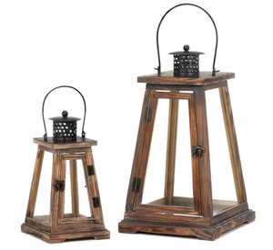 Ensemble de trois lanternes en bois de qualité supérieure, bougeoir de créateur fait main, forme personnalisée, lanterne en bois de créateur - Product Image 3