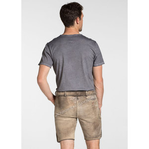 Oktoberfest, invierno, hombre, Vintage, corto, Lederhosen, cuero de vaca sólido, gamuza, botones bordados frontales, cierre lateral, bolsillos traseros - Product Image 6