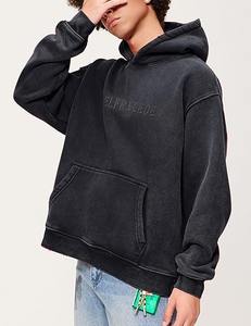 Sweat à capuche 100% coton lourd pour hommes Acid Wash Design et techniques brodées de marque personnalisées pour la saison hivernale - Product Image 1