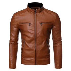 Chándales Vintage de cuero personalizados para hombre, chaqueta Bomber bordada con cremallera Retro con múltiples bolsillos y letras bordadas gráficas - Product Image 1