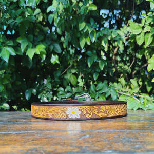 Ceinture de style western en cuir véritable peinte à la main avec motif de cheval, boucle en alliage de zinc, vintage, 40 mm, taille personnalisée - Product Image 6