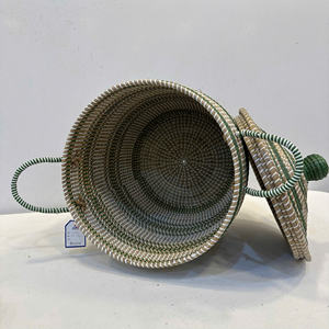 Panier rond en jonc de mer de luxe avec ficelle en PP, écologique, multi-usage, fabrication de précision, Vietnam - Product Image 5