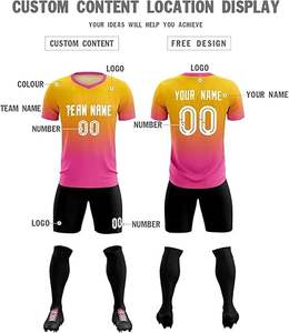 Conjunto de uniformes de fútbol personalizable, 100% algodón, secado rápido, tallas unisex para adultos - Product Image 2