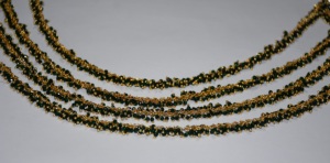 Chaîne de chapelet de perles Hydro de quartz vert enveloppé de fil plaqué or de qualité supérieure, chaîne de perles de chapelet épais pour la recherche de bijoux - Product Image 2