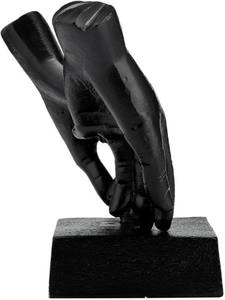 Inicio Escultura de manos entrelazadas de metal Negro Novedad Aluminio Contemporáneo Color sólido es una escultura pulida moderna decorativa - Product Image 3