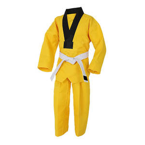 ชุดเทควันโดสีพื้นแบบเรียบของผู้ชายชุดเทควันโดศิลปะการต่อสู้โลโก้ตามสั่ง - Product Image 3