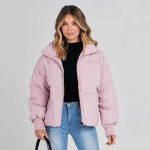 Chaqueta acolchada de invierno personalizada para mujer, ropa de calle cálida acolchada, moda informal, fabricante OEM, proveedor de fábrica - Product Image 3